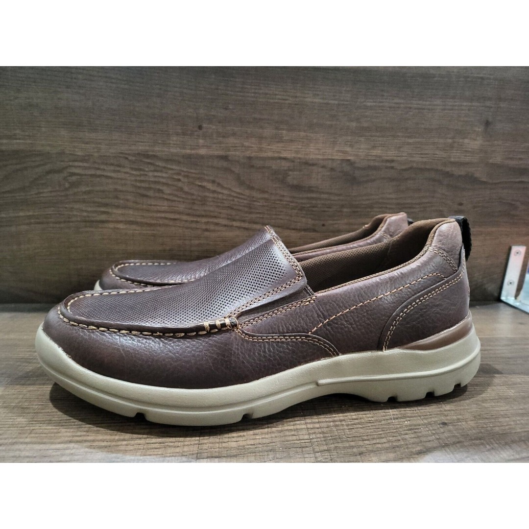 Rockport Men's City Edge Slip On Loafers Brown Leather 7.5M New
