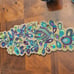 Beaded Jeweled Peacock Colored Table Runner 36 x 12