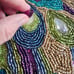 Beaded Jeweled Peacock Colored Table Runner 36 x 12