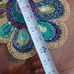 Beaded Jeweled Peacock Colored Table Runner 36 x 12