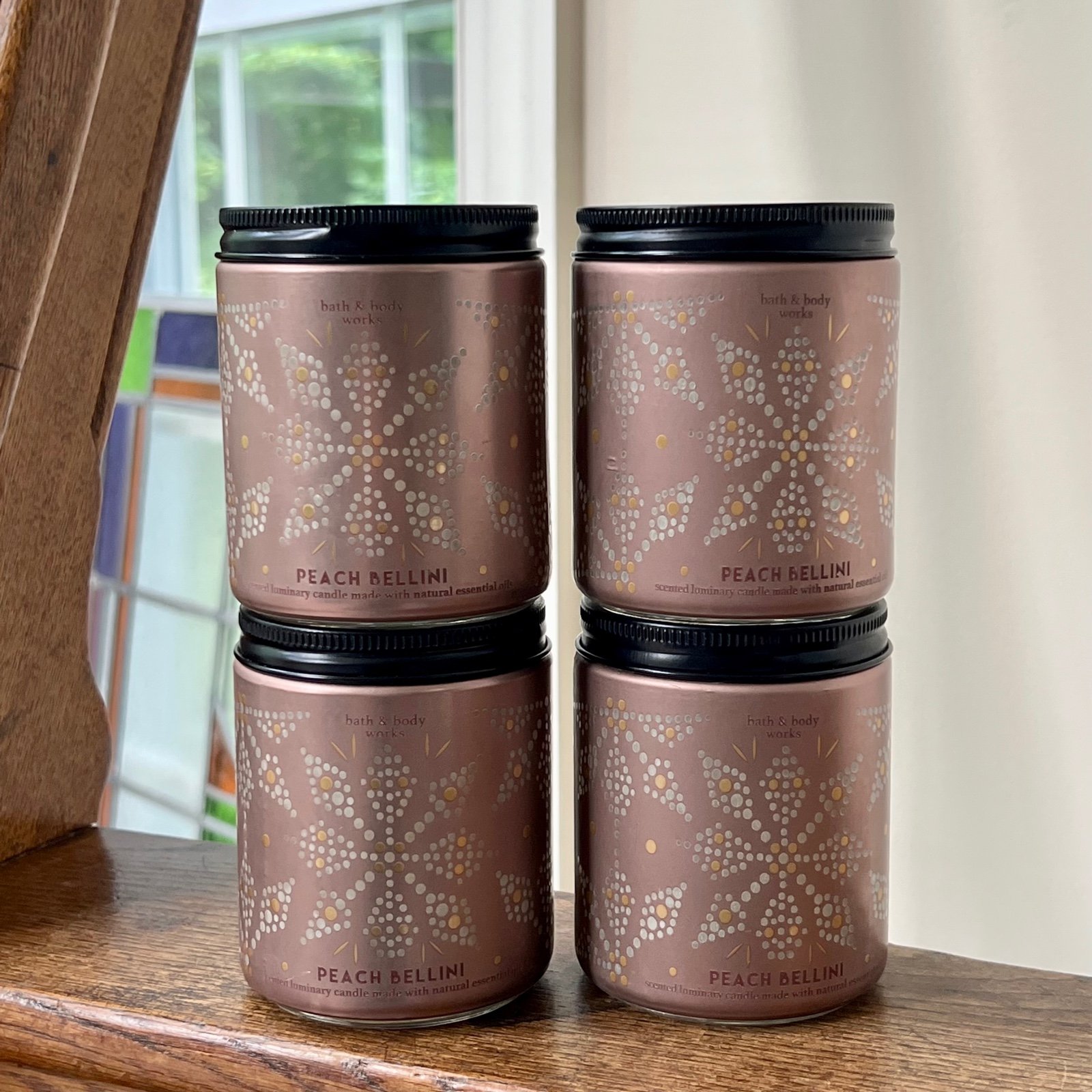 Bath & Body Works Peach Bellini Single Wick Candle - Set of 4