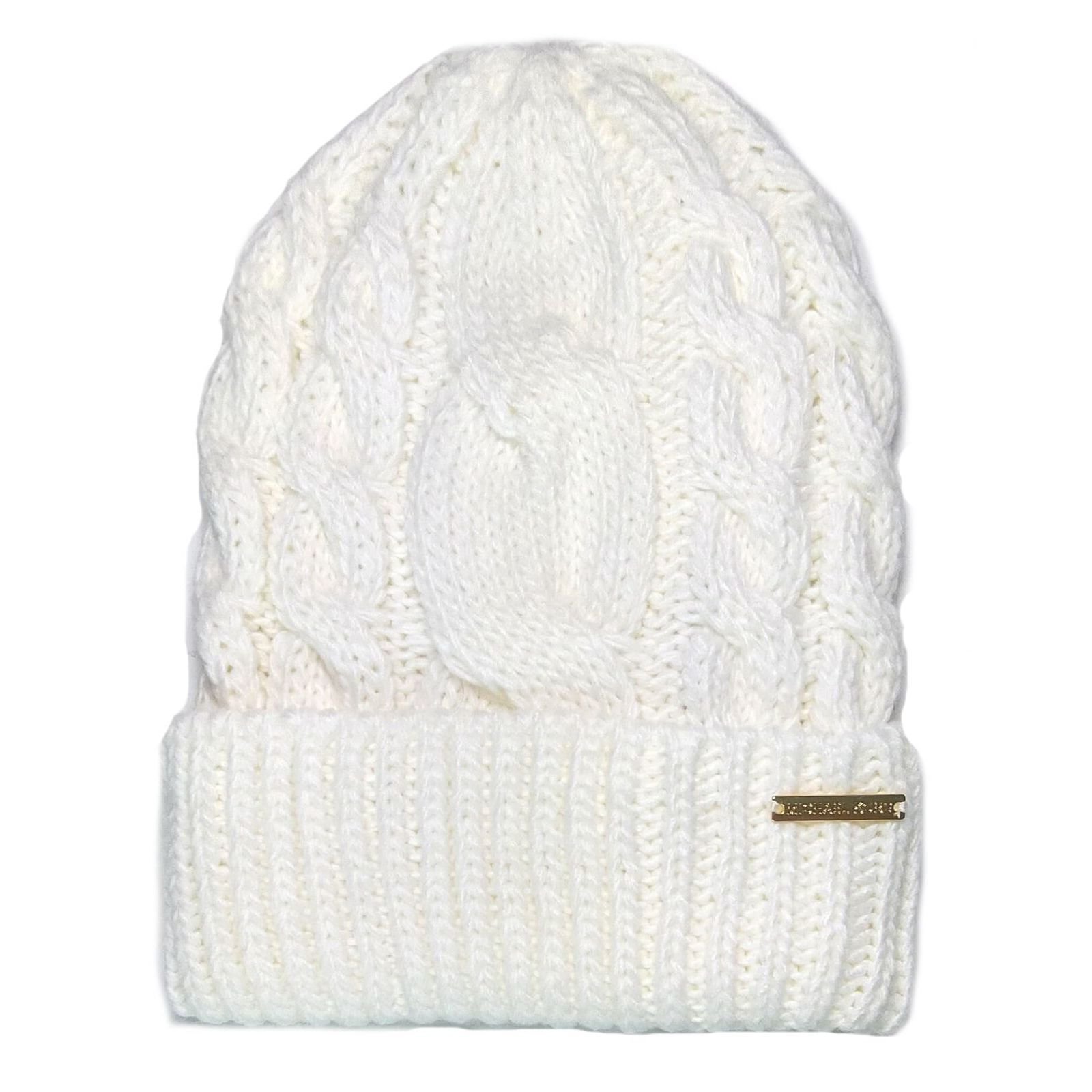 Michael Kors Women`s Super Cable Knit Cuff Beanie Cream (538241C), One Size