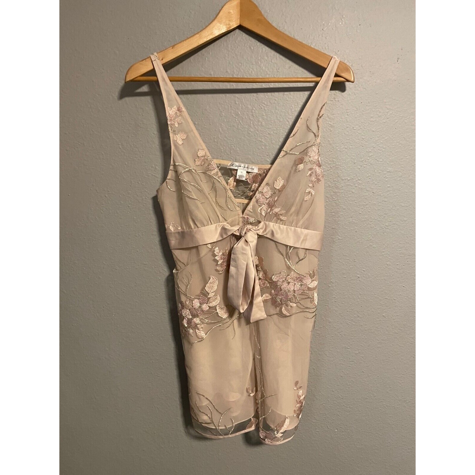 Rya Collection Womens Chemise Slip Medium Pink Floral Embroidered Babydoll Fairy