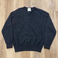 VINTAGE! L.L. BEANMENS 100% LAMBS WOOL V NECK SWEATER ENGLAND GRAY SZ M