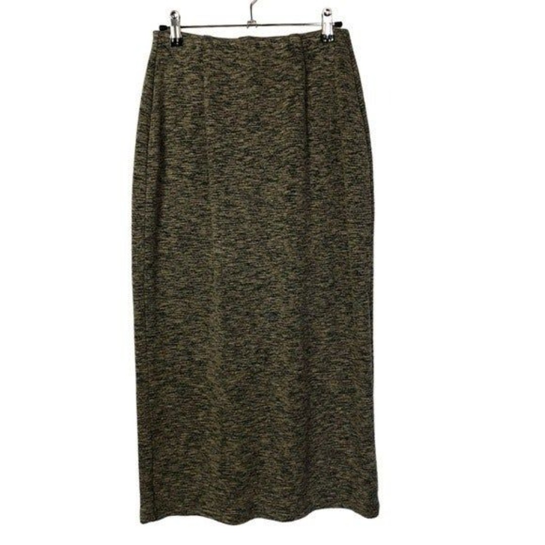 Cut Loose Heathered Beige Stretch Midi Skirt S