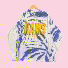 NFLFranchise NFC West Los Angeles Rams Oversized Tie Dye LS Tee XXL
