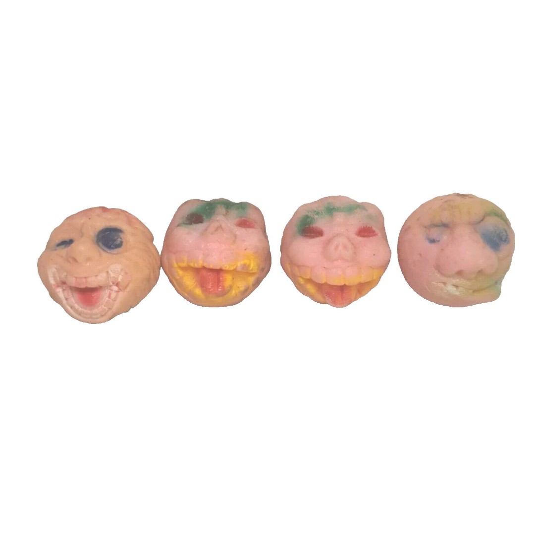 Vtg 80's Madballs Lot Of 4 Missing Skull Brain Mini Vending Machine Bouncy Ball