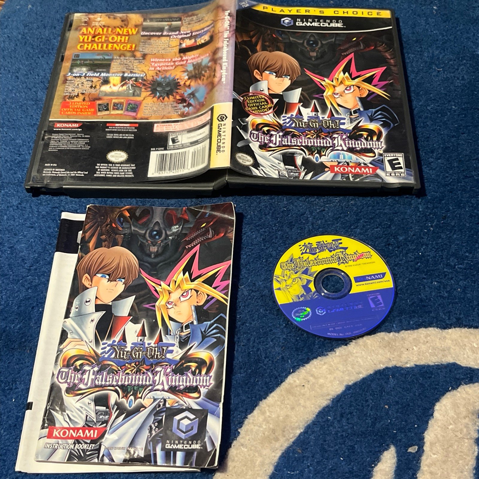 Yu-Gi-Oh The Falsebound Kingdom (Nintendo GameCube, 2003) Complete CIB W/ Manual