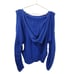Anthropologie blue hooded sweater size medium