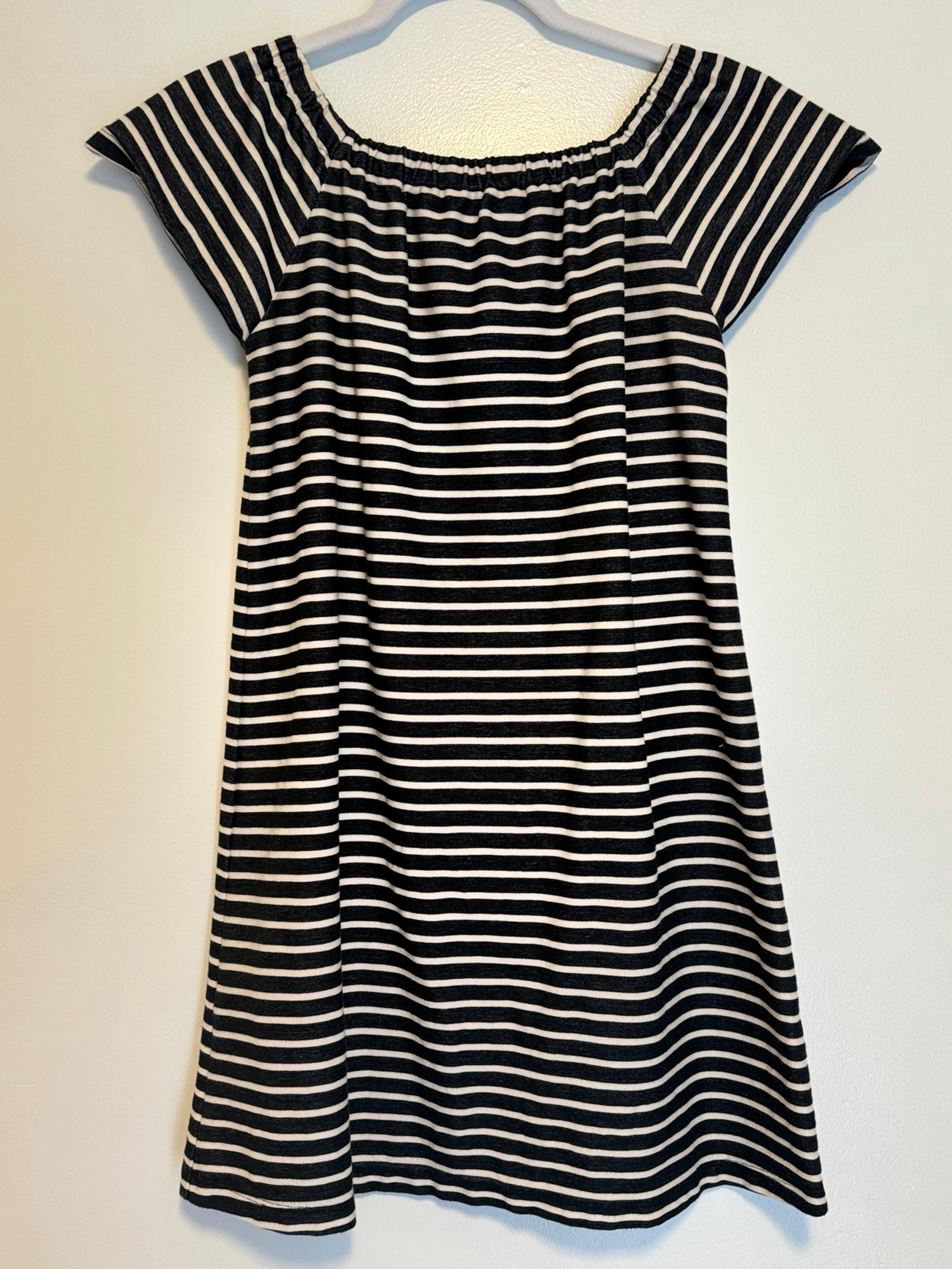Madewell Mimi Off The Shoulder Mini Dress Black & White Stripes Size Small