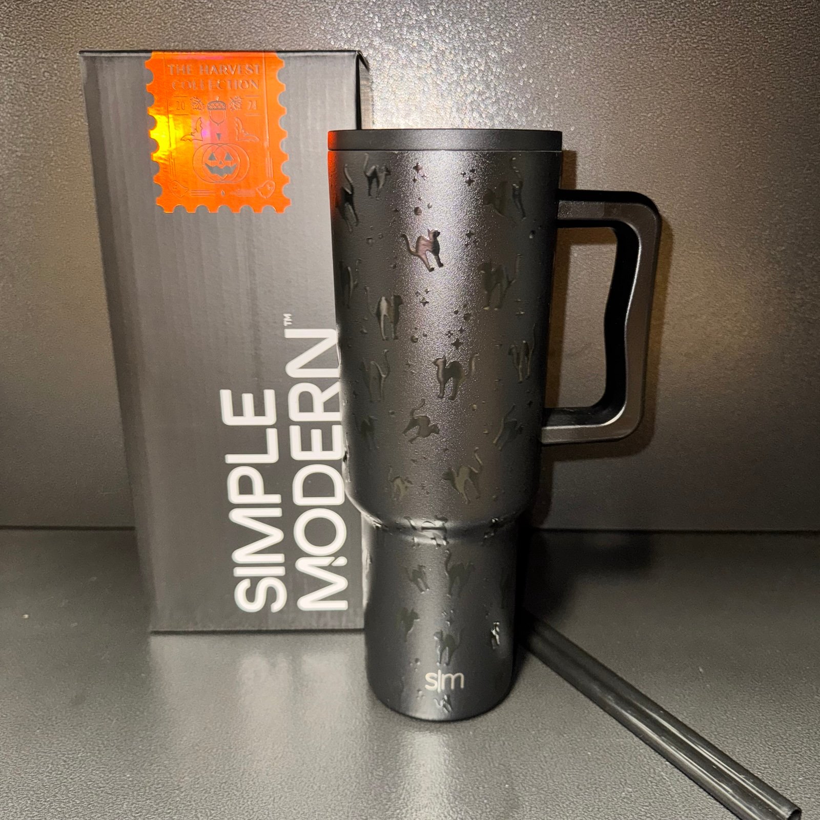 Simple Modern Halloween Trek Tumbler - Black Cats - Harvest Collection - NWT