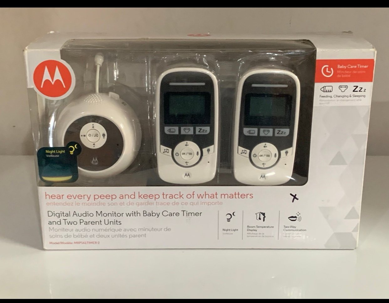 Motorola MBP161TIMER-2 Digital Audio Baby Monitor New in Box