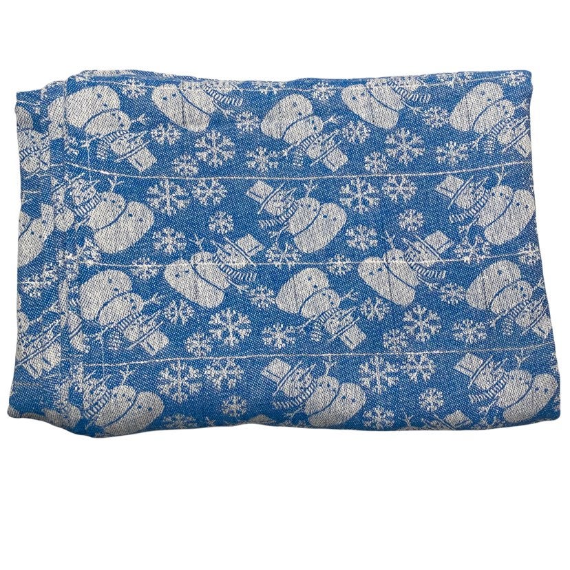 Tablecloth 84”x58” Christmas Snowman Blue