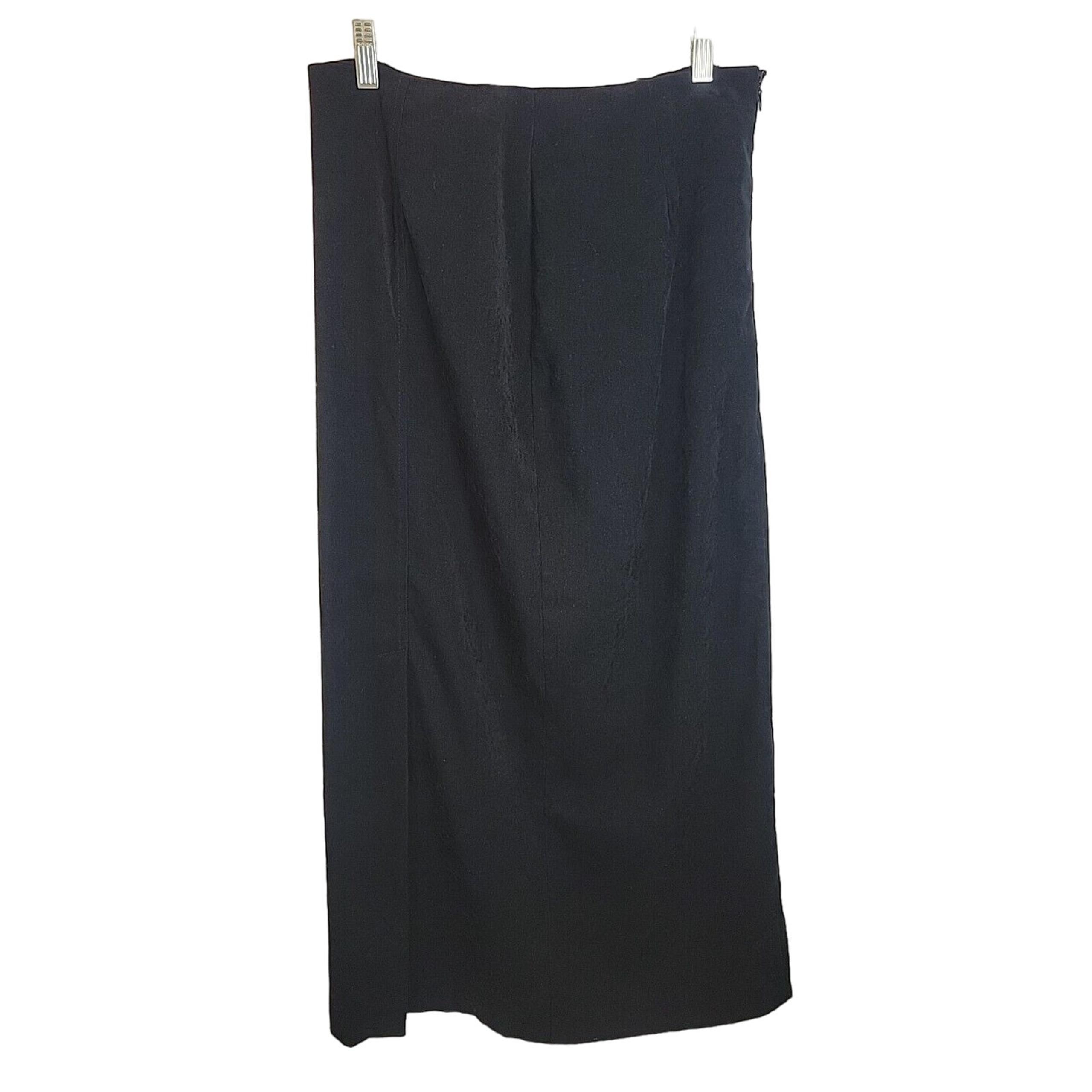 Croft & Barrow Black Straight Side Slit Career Casual Midi Skirt Women's Size 10
