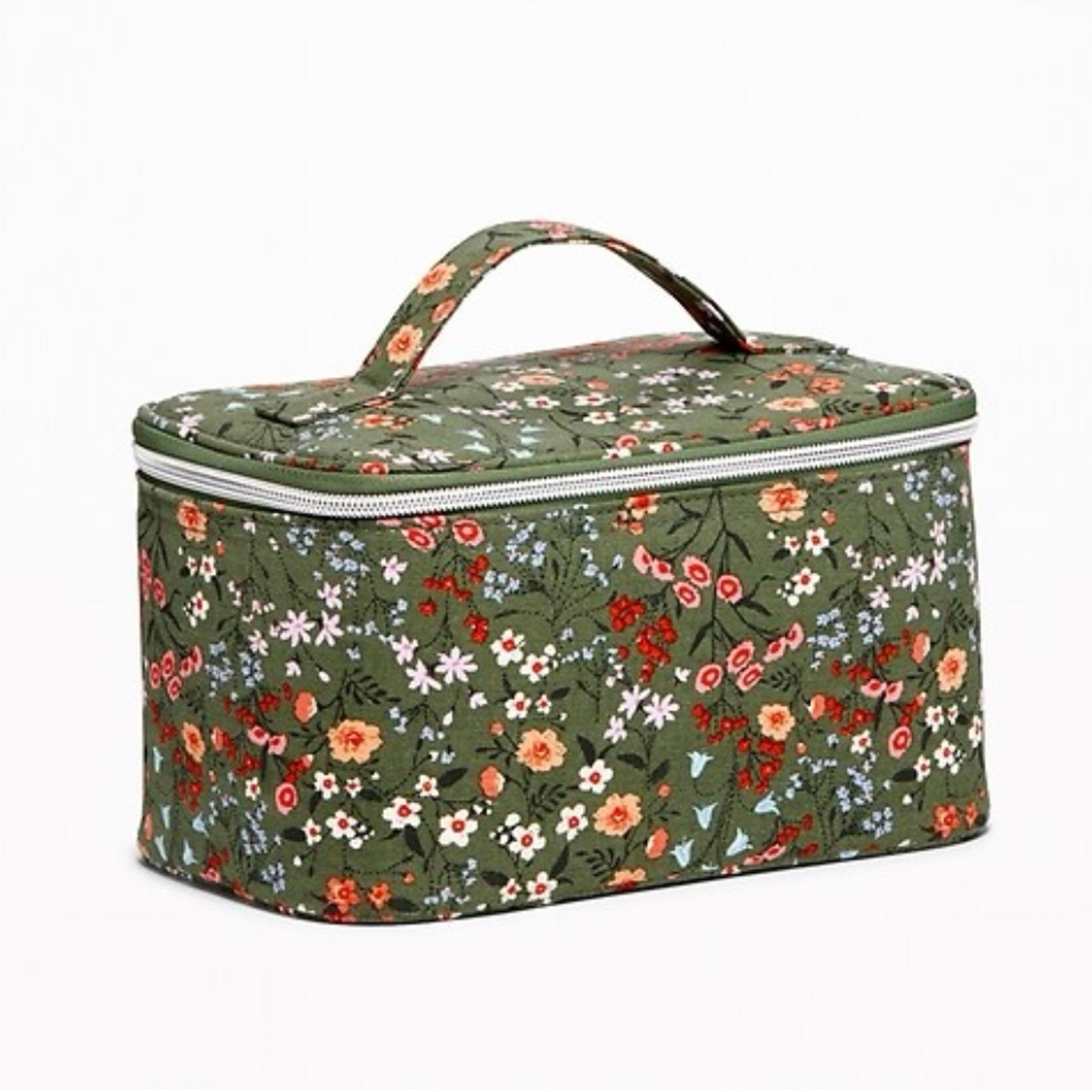 Floral Canvas Cosmetics Case