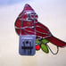 Stained Glass Cardinal Night Light with Light Sensor