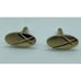 Vintage Cufflinks 50’s Style Oval Brushed Gold Tone Finish With Cross X Design