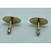 Vintage Cufflinks 50’s Style Oval Brushed Gold Tone Finish With Cross X Design