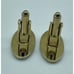 Vintage Cufflinks 50’s Style Oval Brushed Gold Tone Finish With Cross X Design