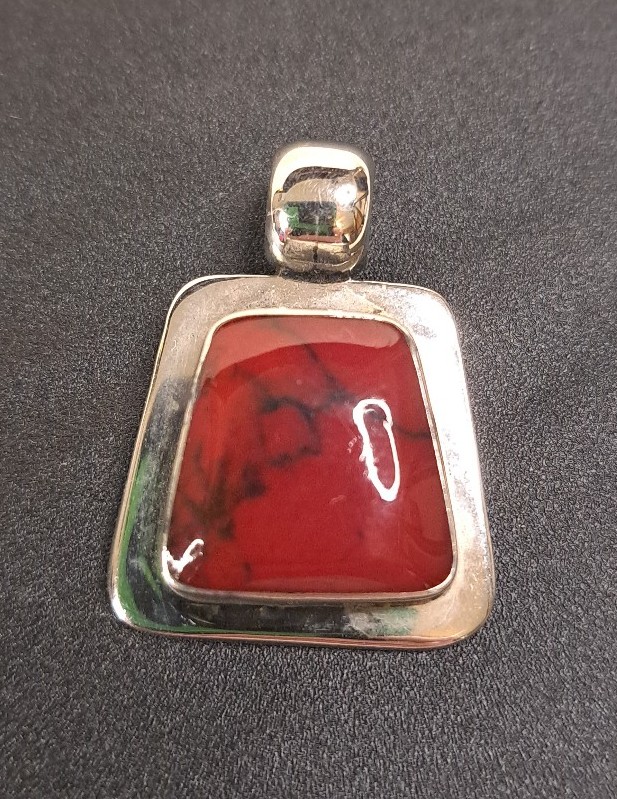 ATI 925 Mexico Silver & Red Jasper Pendant