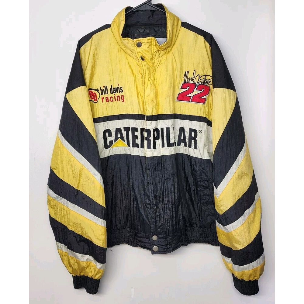 Vintage Autographed XXL Nascar Caterpillar Bill Davis Racing Ward Burton #22