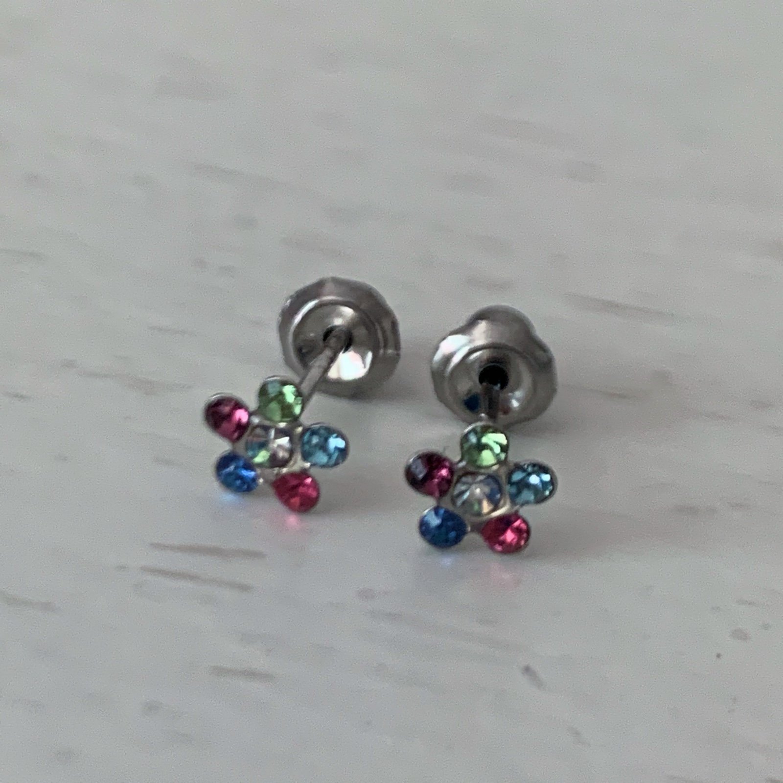 NWT 14KT White Gold Earrings & Solution