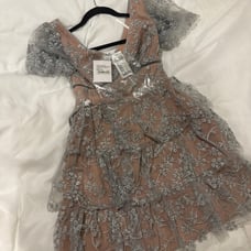Self Portrait Embroidered Blossom Tiered Mini Dress US0/UK4