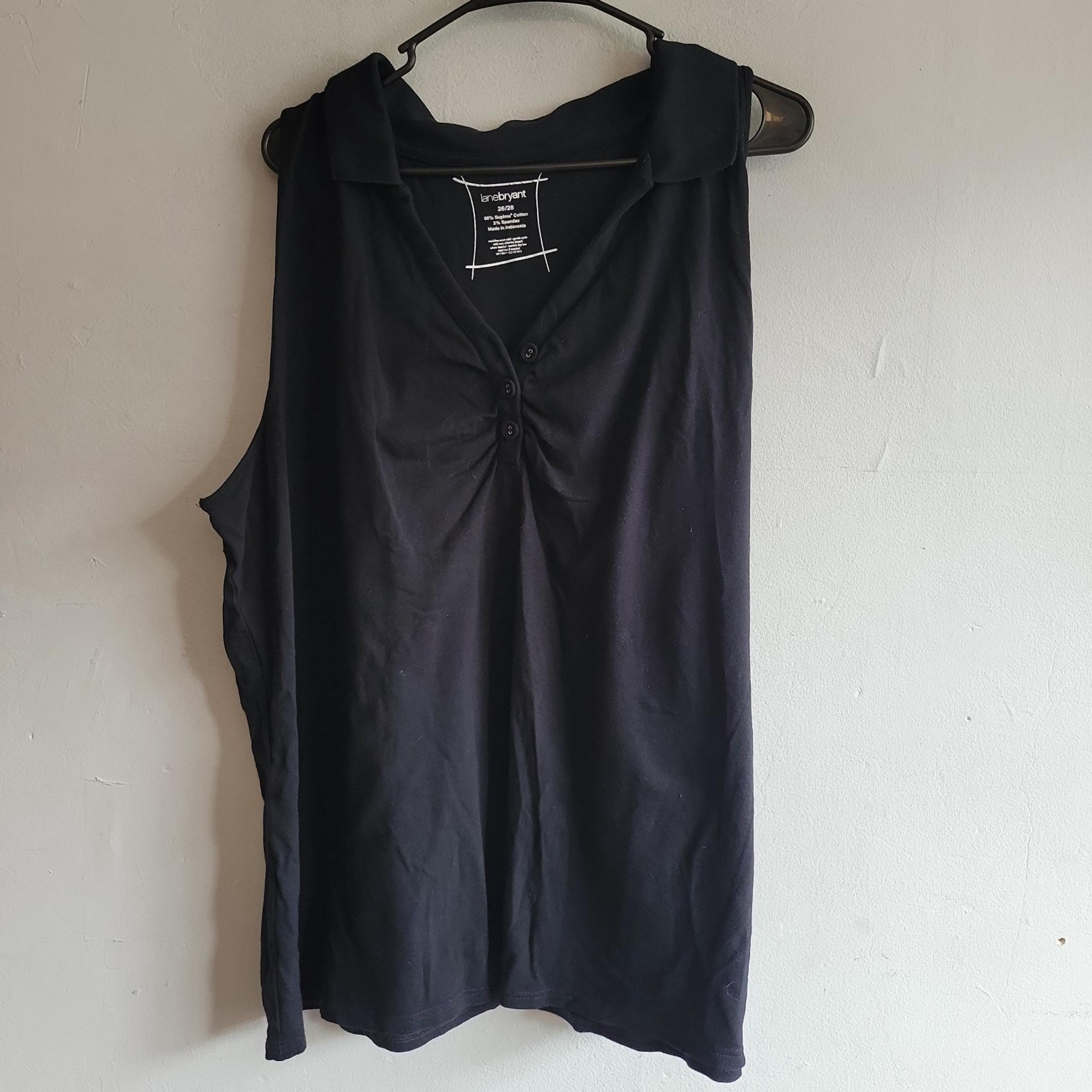 Women's 4XL 26/28 Lane Bryant sleeveless collared polo shirt tank top sleeveless