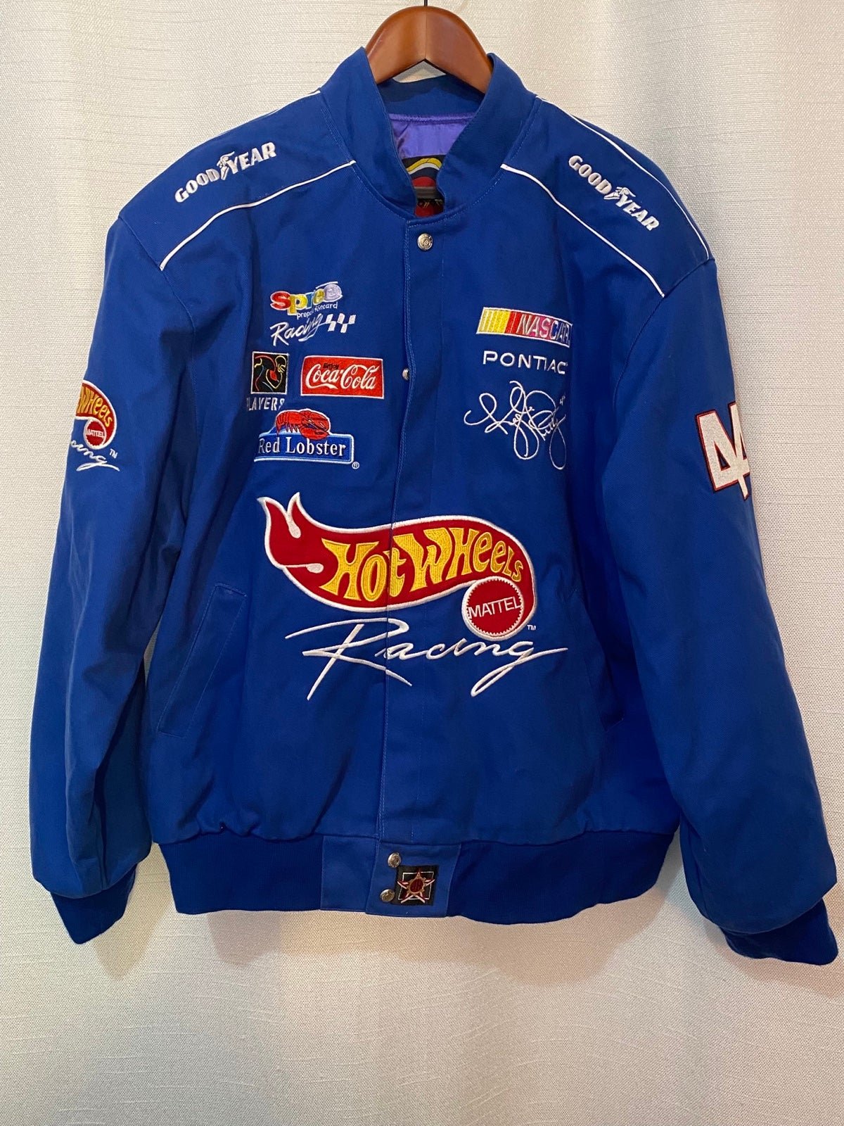 Jeff Hamilton Vintage Hot Wheels Racing Jacket Blue Men’s XL