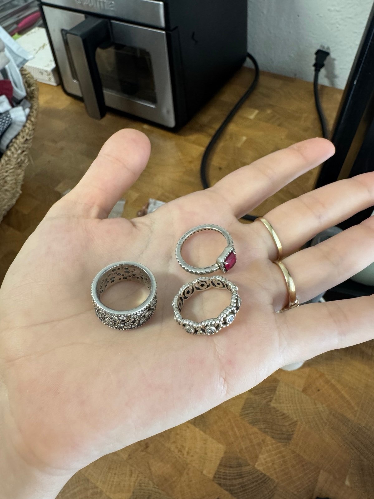silver pandora rings