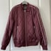 Zara Sz M beautiful burgundy quilted bomber jacket. Like new