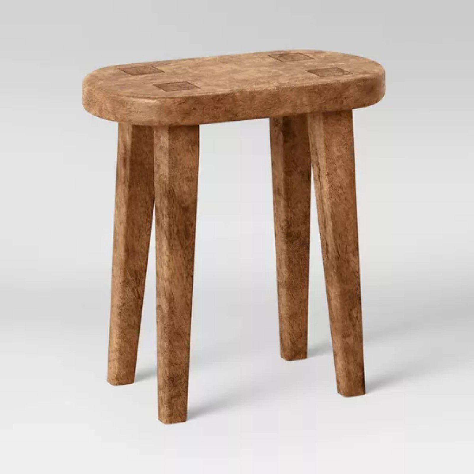 Woodland Carved Wood Accent Table Brown - Threshold