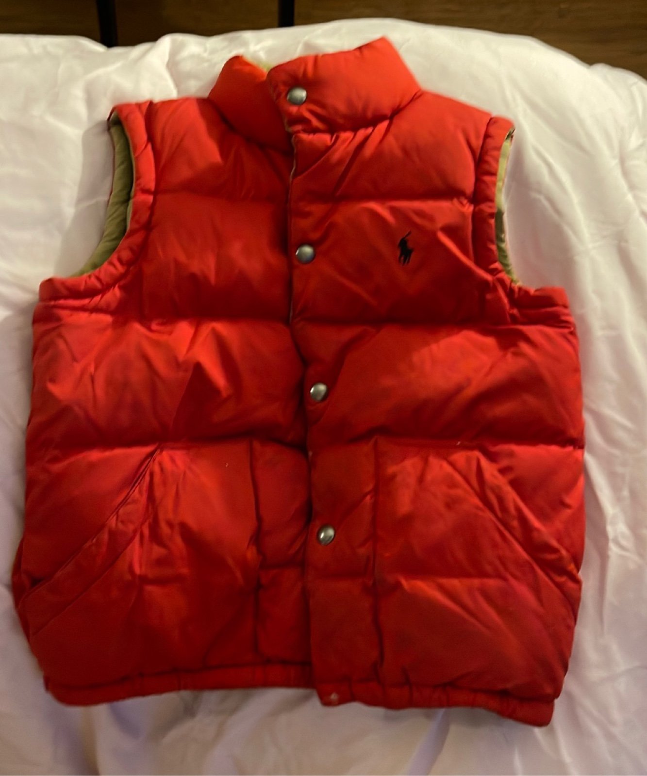 Ralph Lauren boy reversible vest red and tan size 10-12