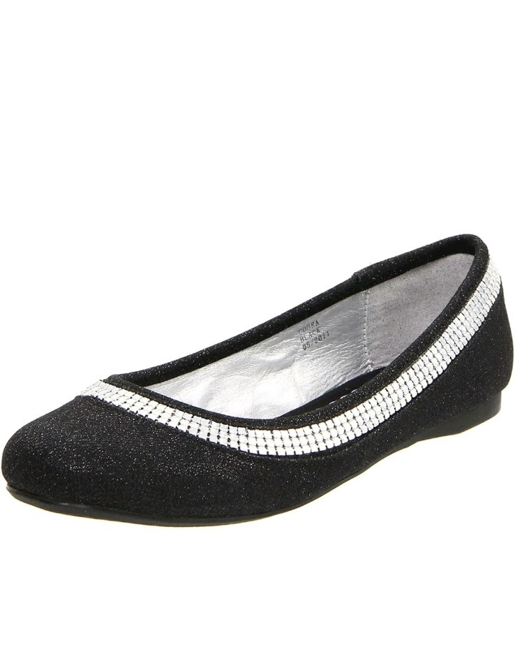 Stuart Weitzman Kids Youth Size 13 Black Cobra Flat Dress Shoes