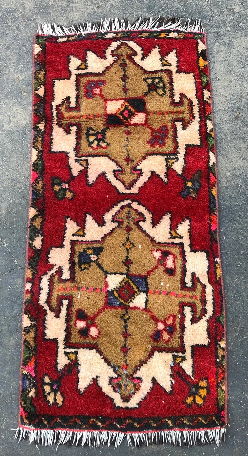 Antique Hamadan Persian Runner 39”x18”
