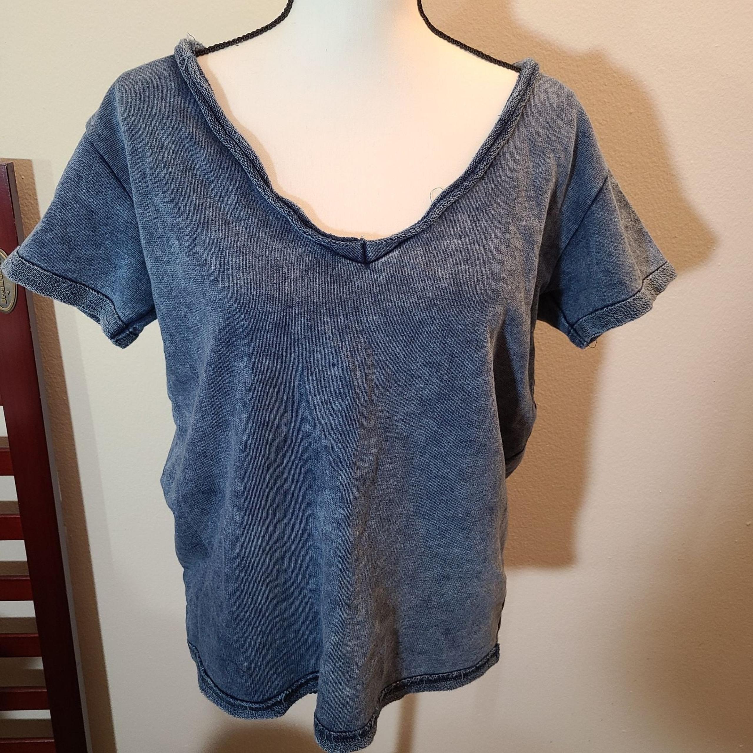 Asos Washed Blue Distressed Sweatshirt
