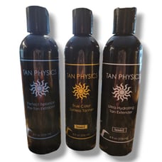 Tan Physics Sunless Tanner, Pre-Tan Exfoliant, and Ultra-Hydrating Tan Extender