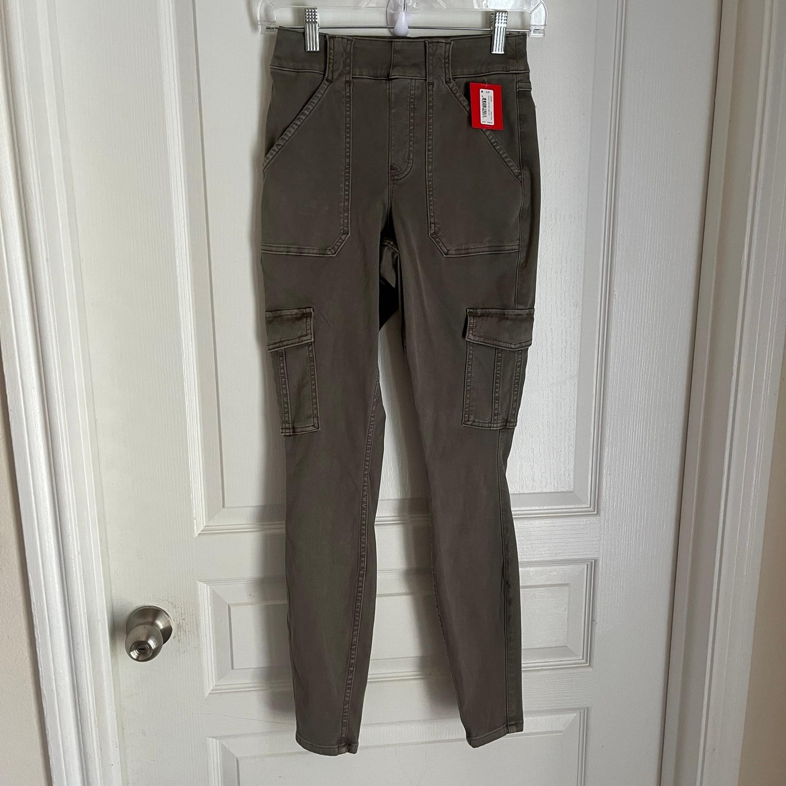 SPANX Stretch Twill Skinny Ankle Cargo Pants Desert Dune Size S Small $128 New