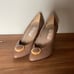 Vintage Etienne Aigner Taupe Heels Pumps Tan Sz 8