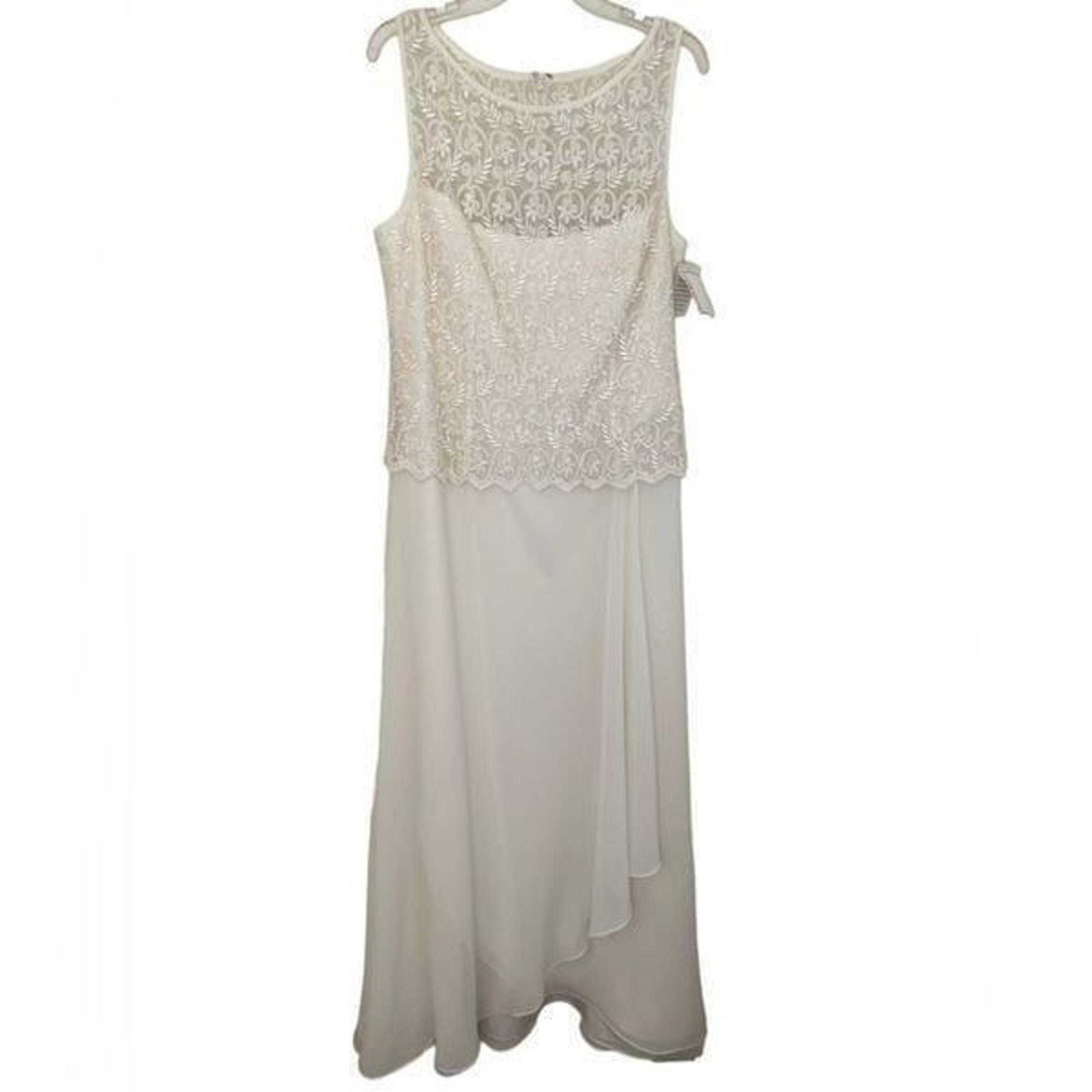 David’s Bridal Michaelangelo Ivory Lace Embroidered Sequin Wedding Dress 16