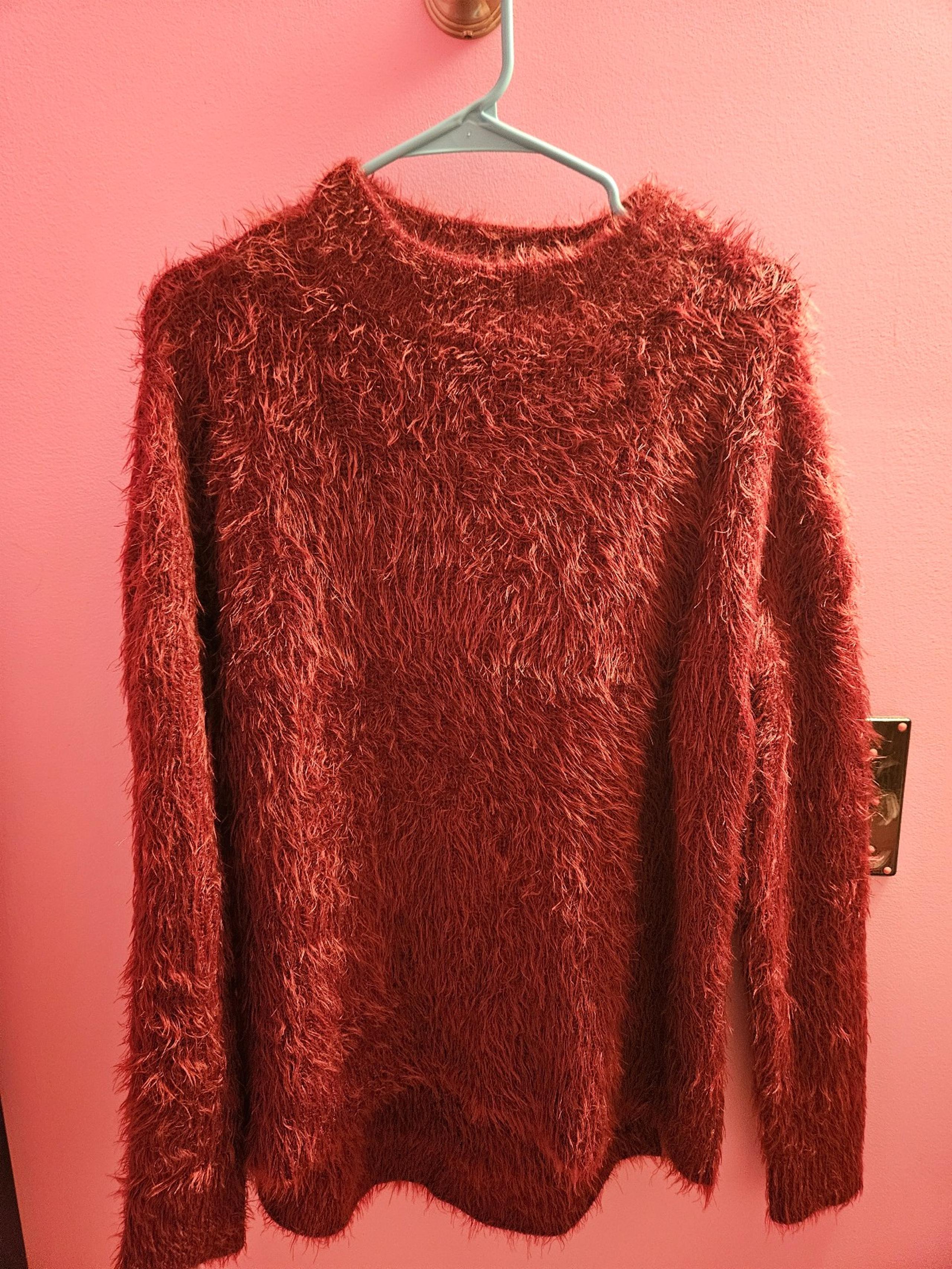 a new day Women's Fuzzy Sweater - Burgundy