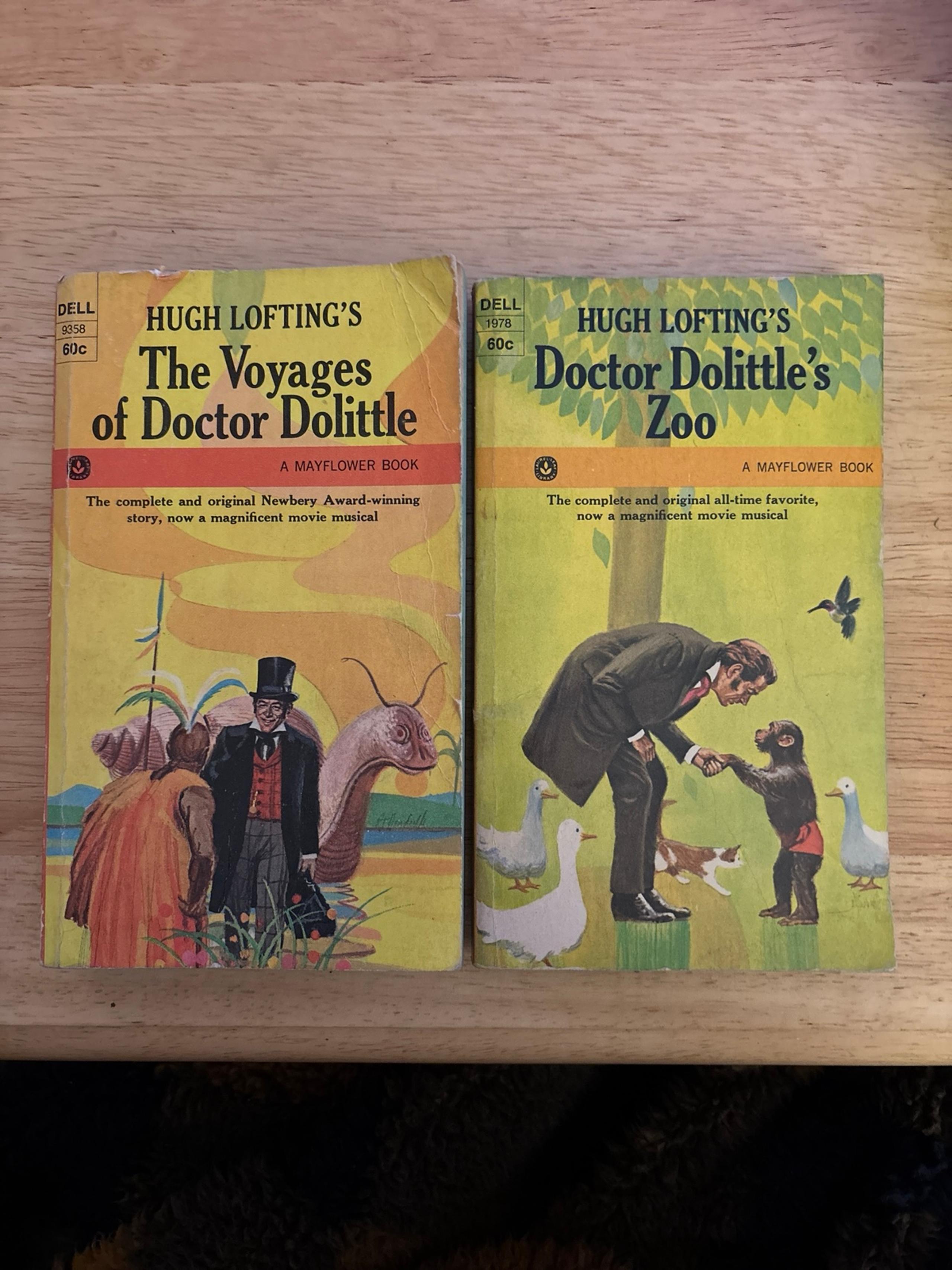 50s Vintage Paperbacks: The Voyages of Doctor Dolittle& Dr Dolittles Zoo