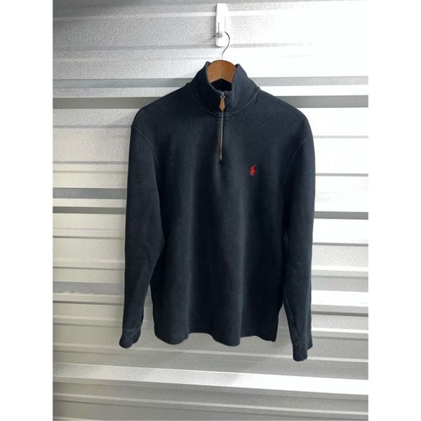 On sale Black Polo Ralph Lauren 1/4 Zip Sweater Size M