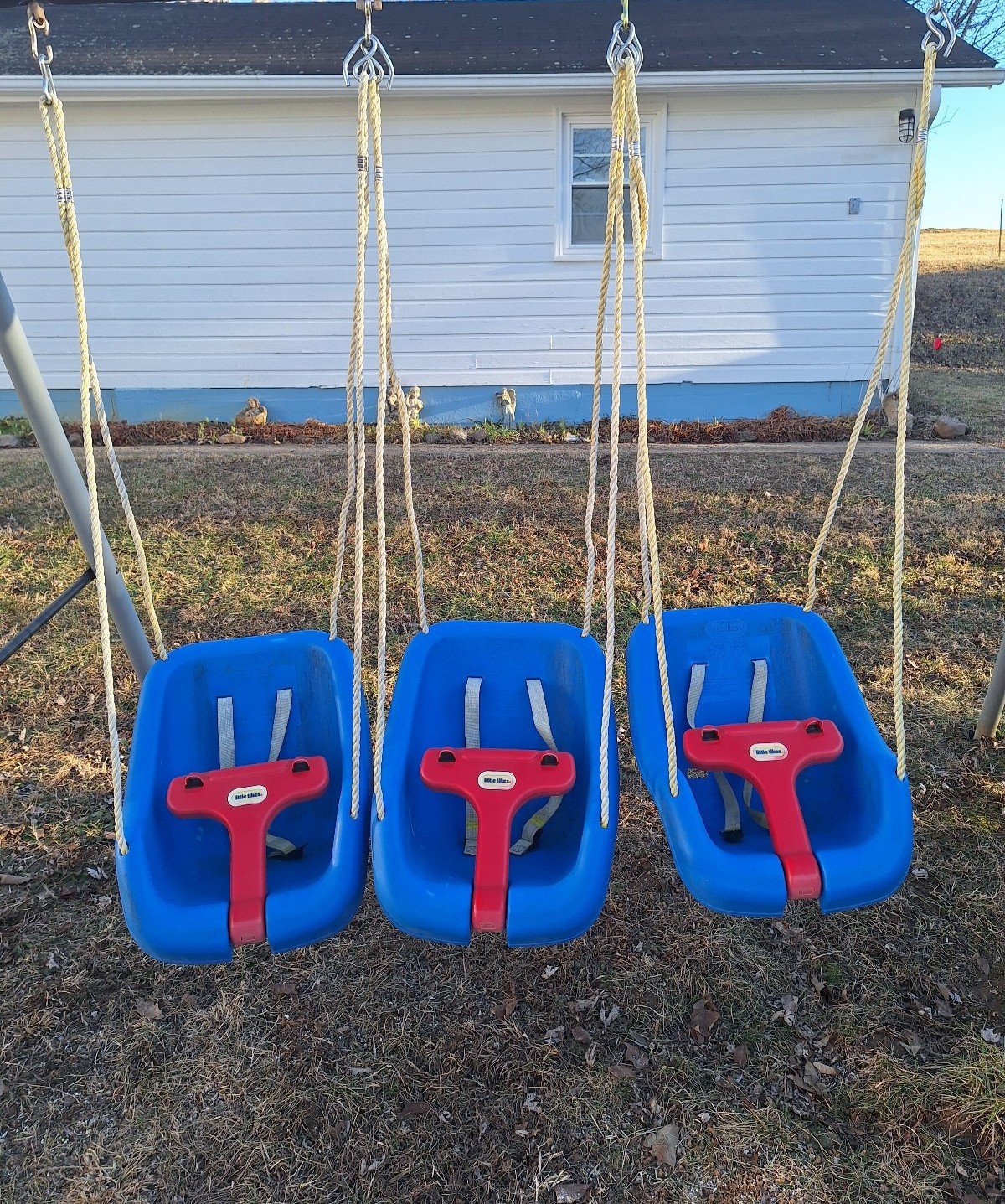 Lot of 3 GOOD CONDITION PRE-OWNED Little Tikes Snug And Secure Blue Baby Swings