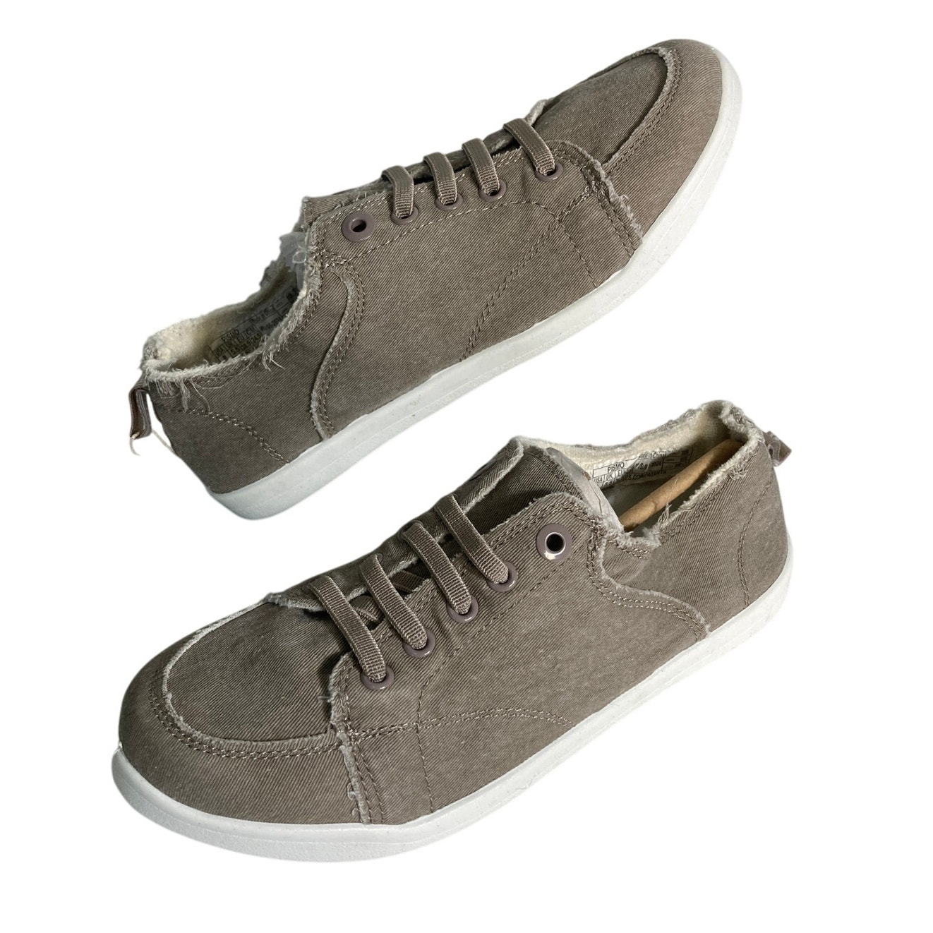 Vionic Pismo Washable Canvas Casual Sneakers Beige Denim Size 8