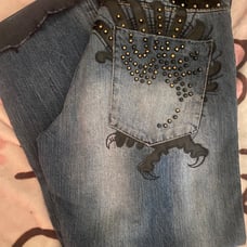 akademiks jeans baggy denim studded