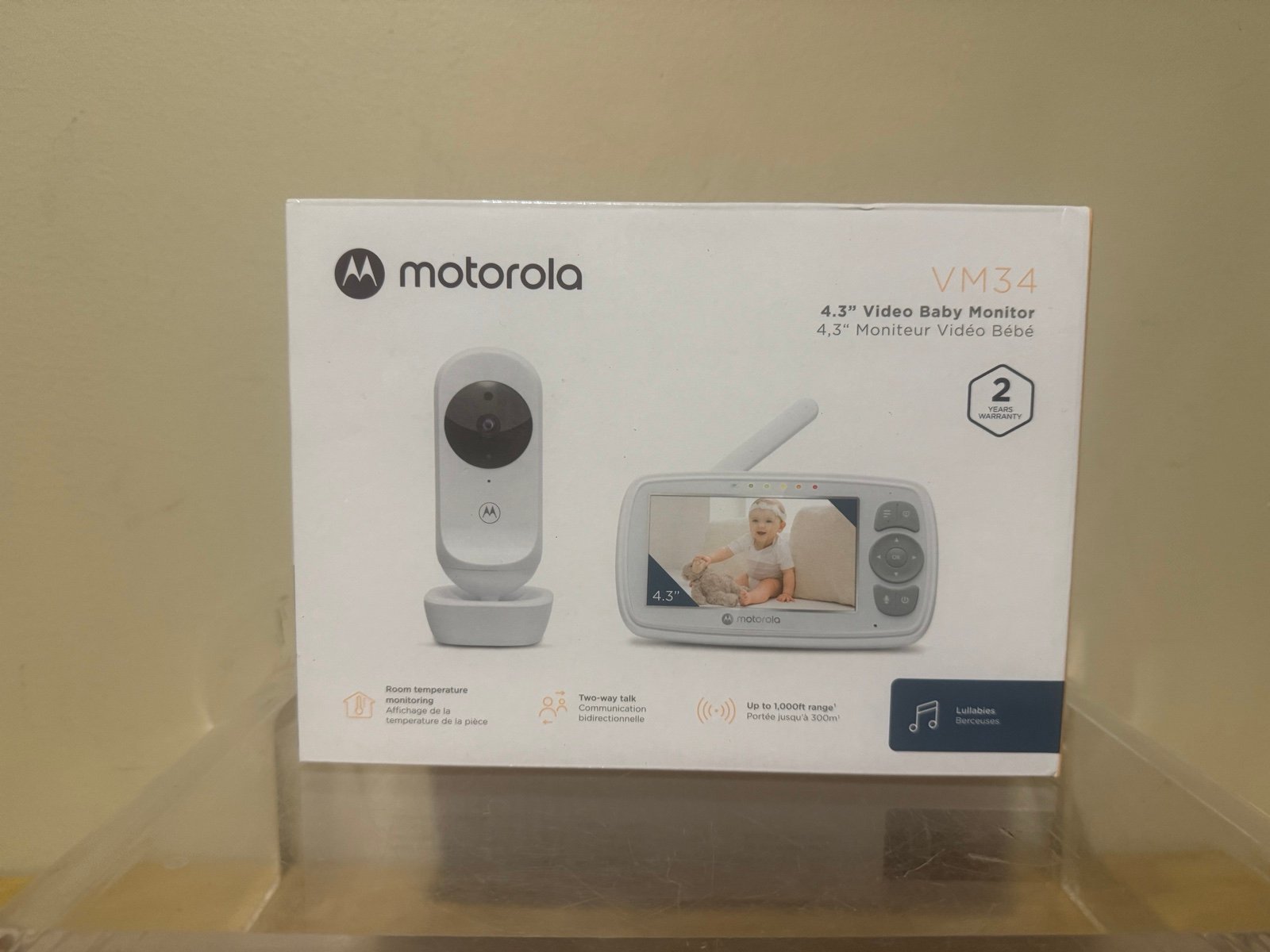 Motorola Baby Monitor-VM34 Indoor Video Baby Monitor W/Camera, 1000ft Range NEW