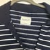 Abercrombie Drama Collar V-Neck crop sweatshirt notch front navy stripes large