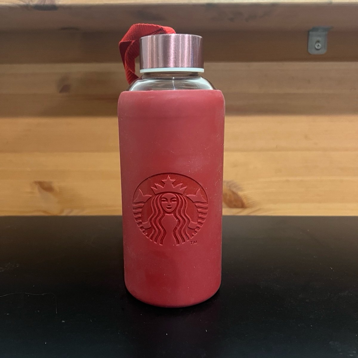 Starbucks Mexico Glass Watter Bottle Red Sillicone Wrap Tumbler Cup