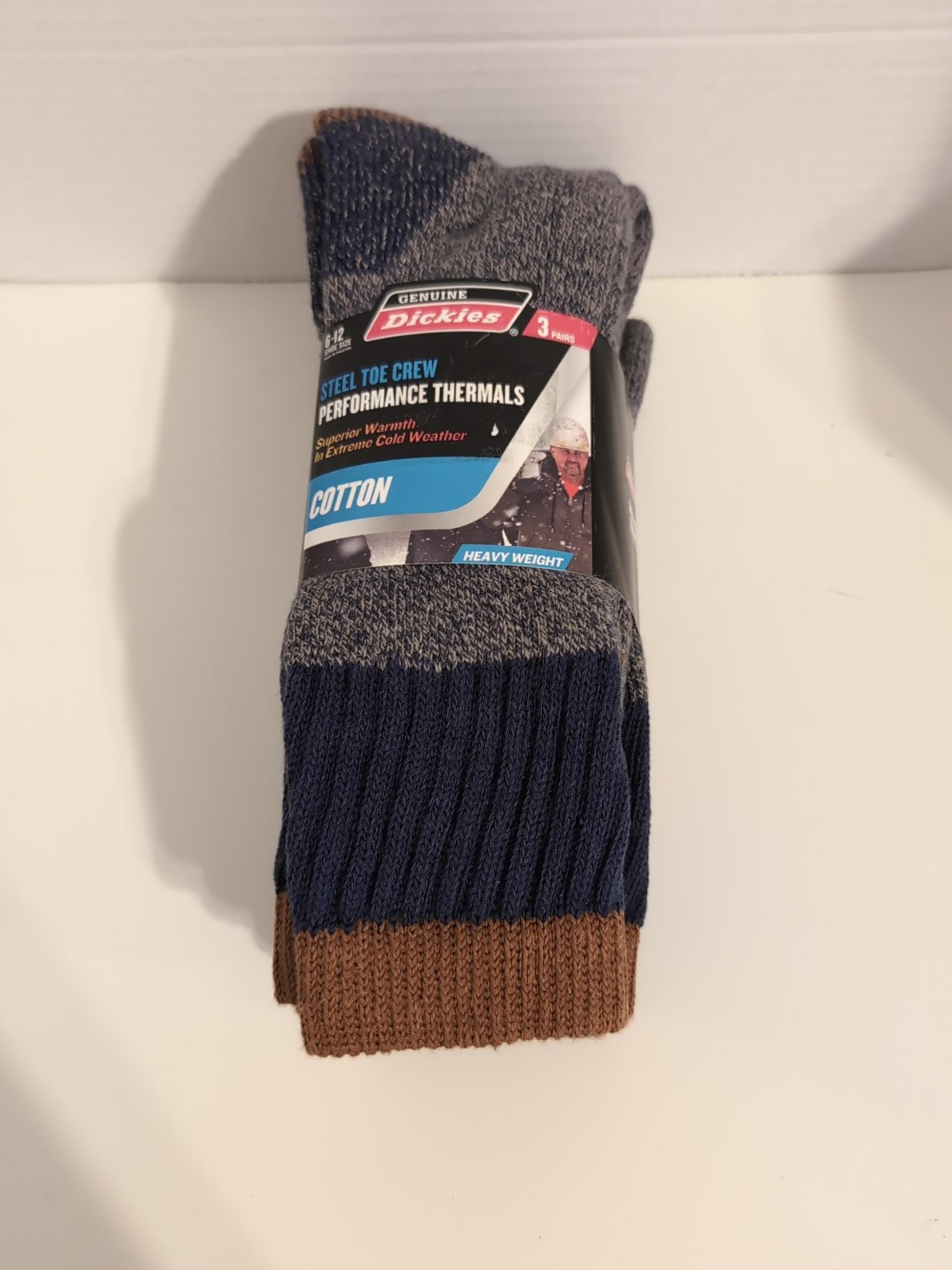 Dickies Cotton Steel Toe Performance Thermal Socks Blue Men's 6-12 NEW